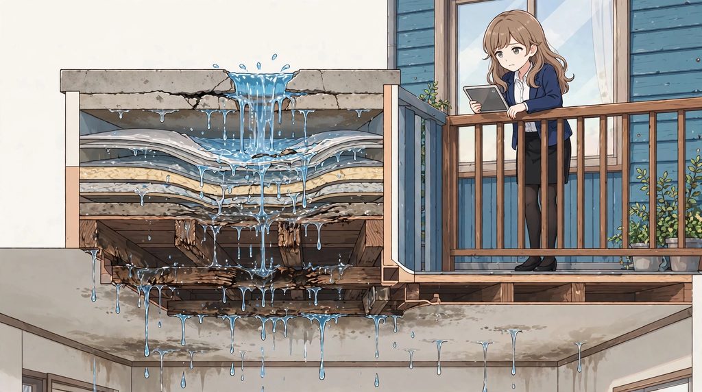 防水層のダメージ